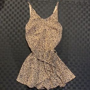 Vici She & Sky Spotted Shorts Romper Cream Black Womens Medium